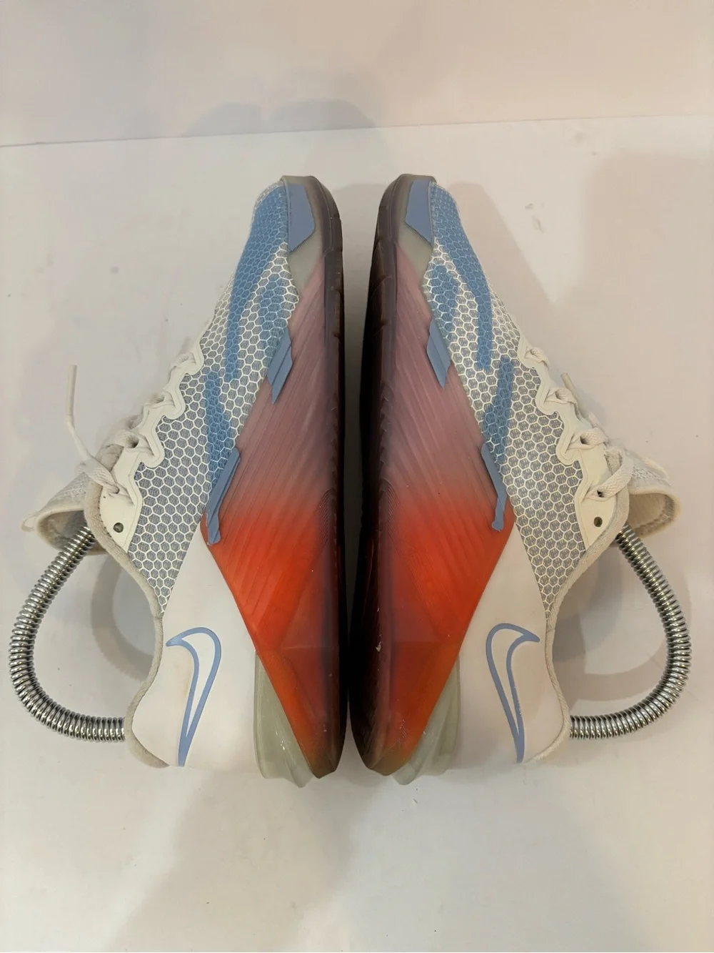 Nike White Mesh Training Shoes with Blue and Orange Accents size 7